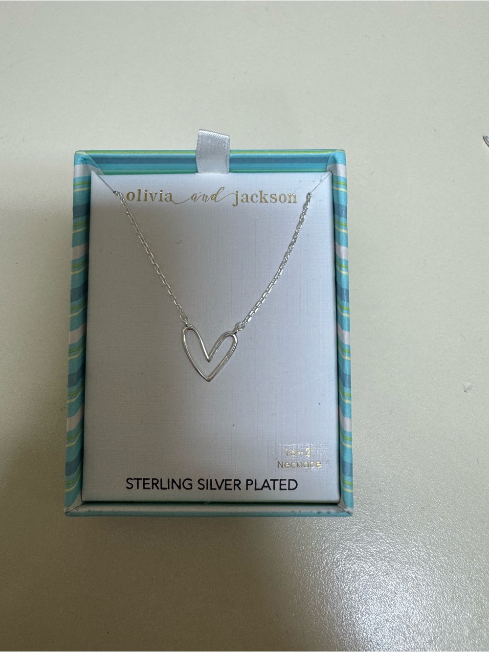 Sterling Silver Plated Heart Necklace - Silver